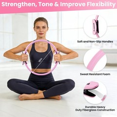 12Pcs Pilates Ring Kit for and Men – 15 inch Circle Exercise Ring and Set for…
