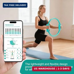Pilates Ring 15 Inch Magic Circle Ring, Dual Padded Handles Pilates Rings Circle
