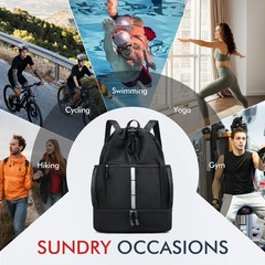 PinCute Drawstring Gym Bag for Men/Women – Mesh Beach Swim Bags Sports Backpa…