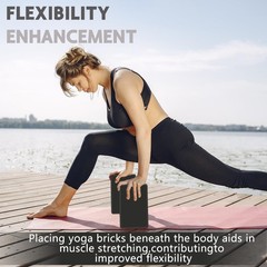 MBHKRRS 9″x6″x3″ Yoga Blocks, Soft Non-Slip Surface 9″x6″x3″, black-1 Pack