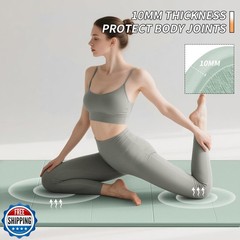 PAIDU Foldable Fitness Yoga Mat | 2/5″ (10MM) Extra Thick | SGS Certified Non