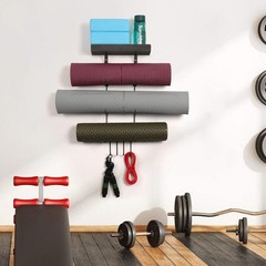 VINAEMO Yoga Mat Holder Accessories Wall Mount Organizer Black (matel)