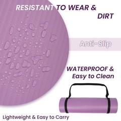 Yoga Mat 1/2 Inch Extra Thick High Density Exercise Mat, Taro Purple