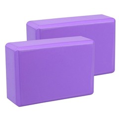 EXERZ Yoga Blocks 2pcs Gym Bricks High Density EVA Foam 9 x 6 x 3 inch, Purple