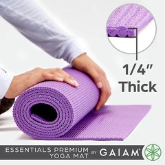 Gaiam Essentials Premium Yoga Mat With Yoga Mat Carrier Sling (72 L X 24 W X 1/4