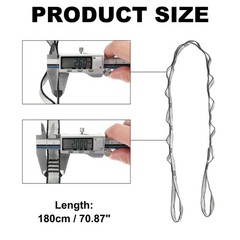 25KN Daisy Chain Yoga Extend Belt 1.8M, Climbing Straps for Exercise, Grey