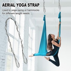 25KN Daisy Chain Yoga Extend Belt 1.8M, Climbing Straps for Exercise, Grey