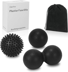 3-in-1 Massage Ball Set, Peanut Ball & Spiky Ball & Lacrosse Ball for Yoga,