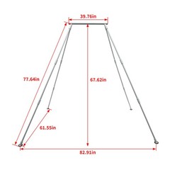 Adjustable Silvery Steel Stand Portable Aerial Rig Frame Yoga Swing Bar Fitness