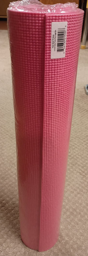 NEW Pink Yoga Mat Exercise Pilates High Density Foam 72″ x 24″ x 1/4″