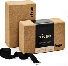 Bloques Yoga Corcho 2PCS Alta Densidad Antideslizante Correa Accesorios 9x6x3in