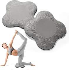 2 Pack Yoga Knee Pads Extra Thick Foam Support Elbow Wrist Rest Grey
