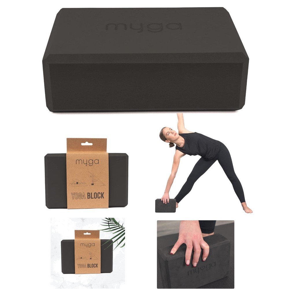 Durable Black Yoga Block for Enhanced Balance & Flexibility – Lightweight Design