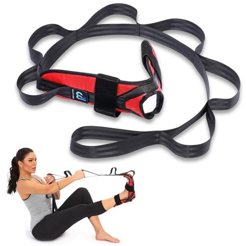 Foot Calf Stretcher for Plantar Fasciitis Yoga Strap Red