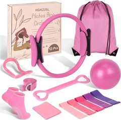 Pink Pilates Ring and Ball Set for Beginners#