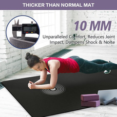 Extra Thick Non-Slip Yoga Mat, 10MM Eco-Friendly Rubber with Strap for Home Work