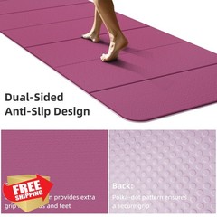 hahe Exercise Mat Extra Wide Deep Pink Light Pink