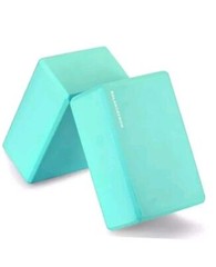 Yoga Pilate Blocks Set of 2 High Density 9″x6″x4″ Each, Pair Green Gym Stretch
