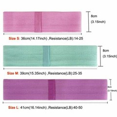 Fabric Resistance Bands Set of 3 for Booty Butt Hip Anti Slip Thick Wide Loop
