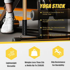Bamboo Stretch Yoga Stick, 5ft/149 cm, Flexibility Stick for Physical Therapy…