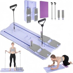 8-in-1 Foldable Pilates Reformer Board Set – Full Body Workout Machine with Resi