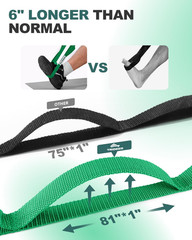 Stretching Strap Yoga Strap for Physical Therapy, 10 Loops Yoga Straps for St…