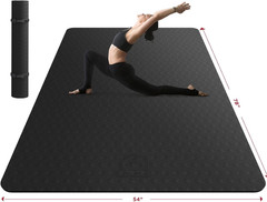 Extra Large Yoga Mat – 72″X48″X6Mm (1/4 Inch), Non-Slip, Durable, Thick Wide Exe