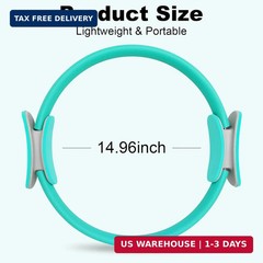 Pilates Ring 15 Inch Magic Circle Ring, Dual Padded Handles Pilates Rings Circle