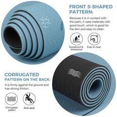 Yoga Mat Non Slip TPE Thick Yoga Mat with Alignment Mark, Large Size 72″L x 3…