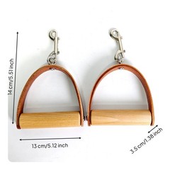 2 Pieces Leather Wood Handles Long-Lasting Pilates Reformer Handles Easy To