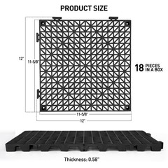 MAXWAVE 18 Pack 12″ x 12″ Modular Interlocking Floor Mats, Soft PVC Non-Slip …