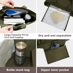 Yoga Mat Bag for , Canvas Yoga Tote with Mat Carrier Pocket, Wet/Dry Pocket, …
