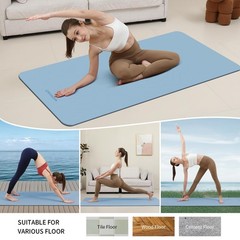 Extra Thick 8mm Non-Slip Yoga Mat 72″x28″ Reversible Dual Color with Carry Strap