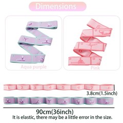 2pcs Stretch Strap for Kids,Elastic Yoga Stretching Strap with Loops, Multi-L…