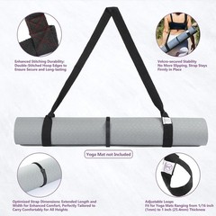 Durable 64 Inch Adjustable Yoga Mat Carrier Strap – Perfect for Thick Mats