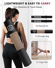 Extra Large Yoga Mat 84”x30”- 1/4” Thick Natural Linen, Non-Slip Tear-Resi…