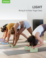 Yoga Blocks 2 Pack, Soft Non-Slip Foam Blocks with Beveled Edges for Alignment a
