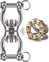 SUS304 Silent Bearing Swing Swivel, Tire Swing Swivel with 2 Removeable Buckle