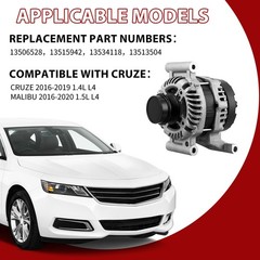 13506528 Alternator Compatible with Chevy Malibu 2016-2020 1.5L and Cruze 201…