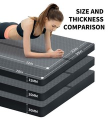 Large Exercise Mat – 15mm/20mm/30mm Thick Yoga Mat | Workout Mat for Fitness,…
