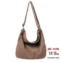 Canvas Messenger Bags for Women Crossbody Bag for School Hobo Men Cute Brown