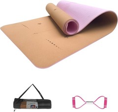 Numat Cork Yoga Mat 6Mm (1/4 Inch) Thick 72 X 24 In, Sweatproof Nonslip Eco-Frie