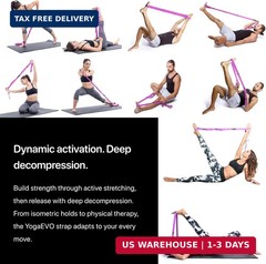 YOGA-EVO Elastic Stretching Strap with Loops for Physical Therapy – Stretch & Ac