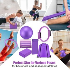 10 Pcs Pilates Ring Blocks Set for Women Home Yoga Equipment Accessories Pila…