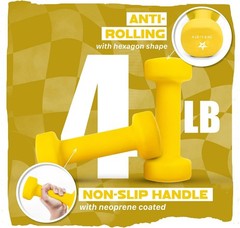 Neoprene Coated Dumbbell Hand Weight Sets of 2 – Multiple Weight Options with