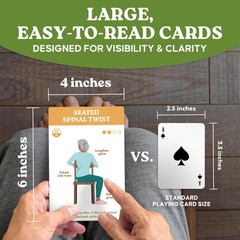 60 Chair Yoga Exercises – Gentle Workouts for 4″ x 6″ Cards, Green