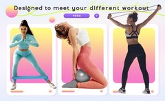 Pilates Equipment Kit for Home Workout Pilates Ring and Ball Set for Women 12”