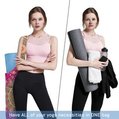 Mandala Yoga Mat Bag with Large Side Pocket and Zipper Pocket Long Tote Yoga …