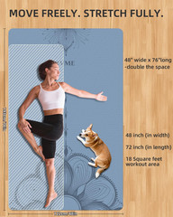 Large Yoga Mat (75.5″X47.6″X0.4″）Extra Wide & Thick 10Mm, Non-Slip Exercise Mat,