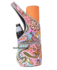 Cotton Quilted Yoga Mat Bag Handmade Paisley Print Shoulder Carrier Gym Bag
